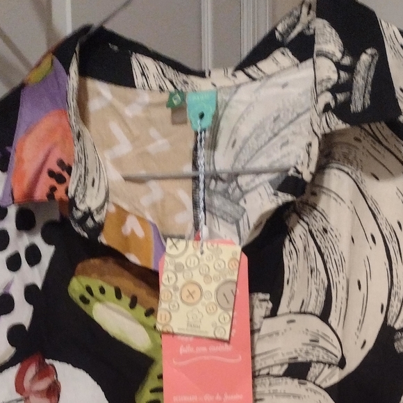 NWT - FARM Rio Button down shirt mixed prints size M - Picture 7 of 7